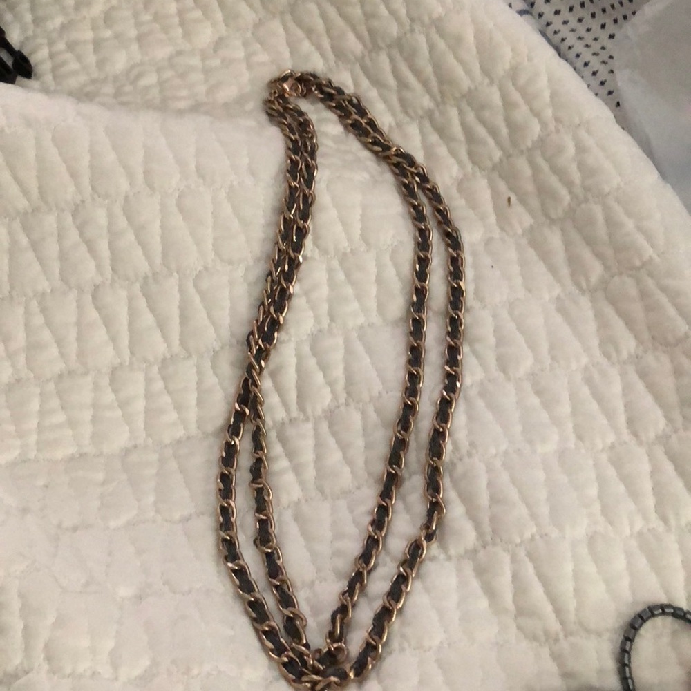 Long rose gold layering necklace